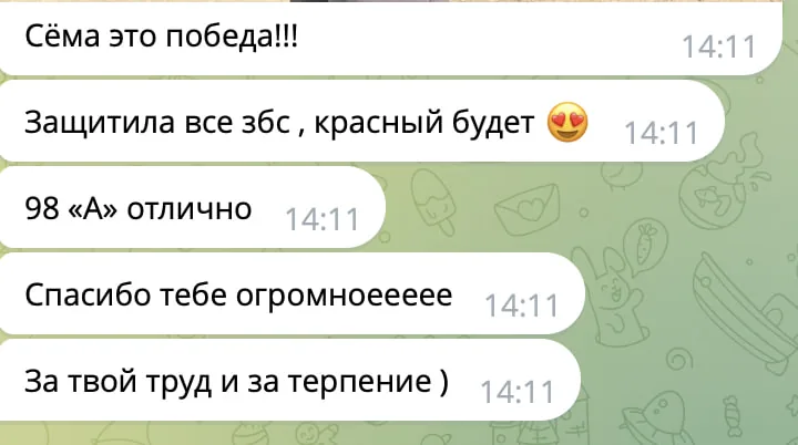 Отзыв: успешная защита на «отлично», 98 баллов